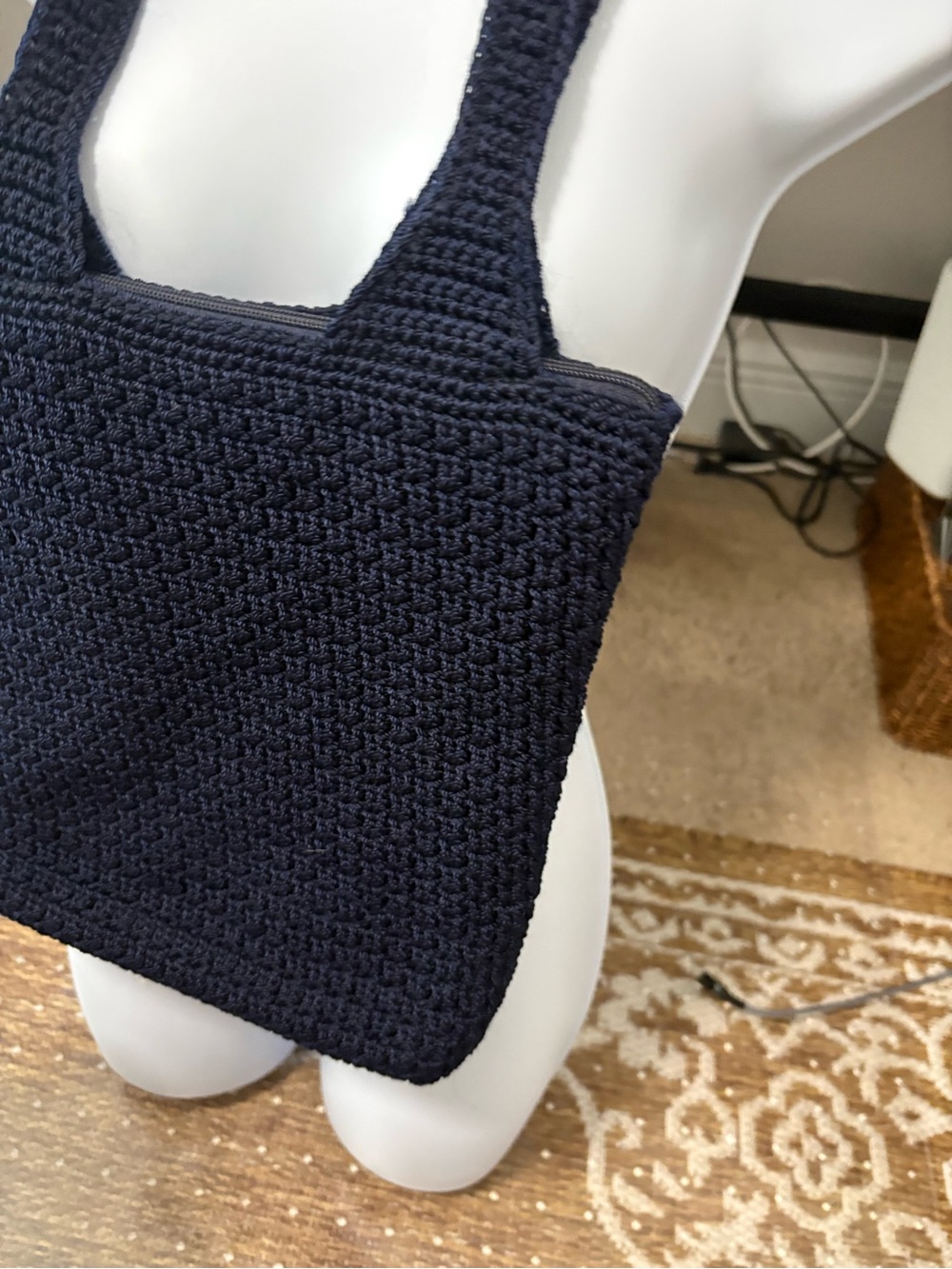 The Sak navy blue crochet sholder crossbody bag